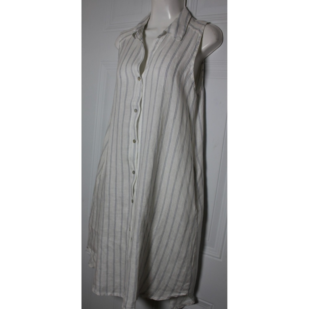 Rosemarie Italy Linen Shirt Dress Relaxed Striped Sardinia Effortless Size Small - Picture 13 of 13